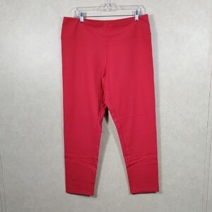 01140 Women with Control red tummy control mostly cotton leggings L NEW